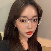 더브릴레 동글이 남성 여성 클리어 뿔테 투명 라운드 안경 블루라이트차단 렌즈