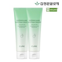 김정문알로에 큐어 마일드 알로에 폼 클렌져 120ml 2개, 단품