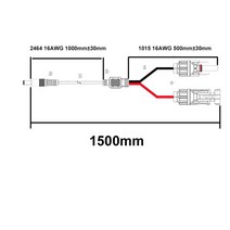 익스텐션 휴대용 태양광 발전기 케이블 패널 커넥터 DC6.5 * 3.0mm 어댑터 1.5m, [01] 1pcs 1.5M