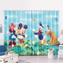 디즈니 미키마우스 미니마우스 도날드덕 구피 커튼 제작 맞춤 커텐