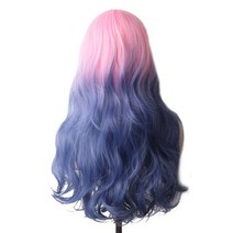 무지개 가발 옴브레 코스프레 woodfestival 합성 머리 보라색 ombre cosplay wig for women 긴 핑크 레드 그린 브라운 블랙 레 보우 선미 이벤트, 28인치, 22-협력사, 사진과 동일