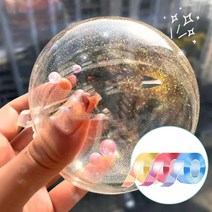 초강력 양면 컬러 투명 실리콘 테이프 풍선 만들기 말랑이 공 볼 불기 놀이 인형 공예 세트 공기펌프 반짝이 파츠 장난감, B_1 sps195