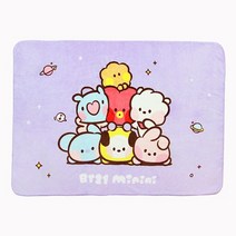 BT21 미니니 무릎 담요 학교 학생 책상 캐릭터 차량용 여행용 휴대용 사무실 겨울 캠핑