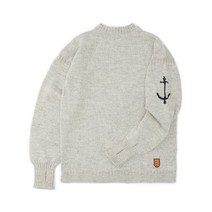 국내 정품 건지 울른스 Guernsey Woollens 피셔맨 홀가먼트 스웨터 - 애쉬