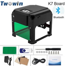 목공 절단기 3000mw cnc 레이저 조각기 데스크탑 80*80mm 미니 나무 작업 diy 로고 마크 프린터 커터 조각 기계 ac 110-220 v 소프트웨어 포함, 6.Bluetooth K7 Board - US Plug