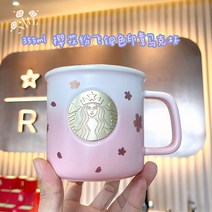 STARBUCKS 스타벅스 벚꽃 글라스 텀블러 투명 핑크 보온컵, 24