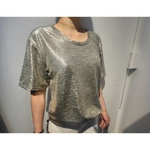 반짝이티셔츠 반팔펄티 기본라운드 루즈핏 오버핏 여성