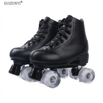 롤러스케이트 인라인 LED 링크 공용, 40, 블랙 가죽+화이트 휠+보조