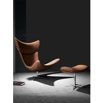 보컨셉 라운지 체어 1인 가죽 소파 Imola Chair, 베이지 극세사 가죽