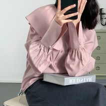 아이엠몽 여성 프릴 케이프 빅카라 블라우스 셔츠 케퓨