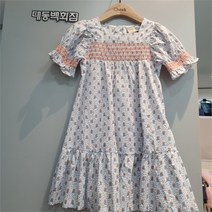 치크 DP01 스모킹자수 꽃나염원피스 CKOW2146G