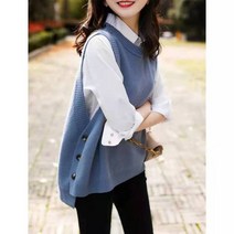 옆단추라운드니트베스트