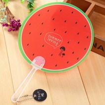 PKFARM 25cm 캐릭터 부채 손잡이부채 6개 세트, 오렌지