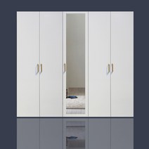 이안 하이글로시7자 장롱셋트 7자옷장셋트, 도어옷장+400거울옷장+도어이불장, 화이트