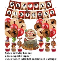 장례 웨스턴 카우보이 생일 풍선 파티 장식 배너 케이크 토퍼 와일드 웨스트 키즈 생일, 1, 다른