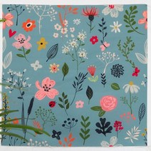 DTP 생활방수 컷트지원단) 애니멀 벌쓰데이파티-민트플라워(a3142) a2