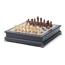 체스판 말 명품 고급 대형 단단한 나무 럭셔리 보드, 37.5x38.5x9.5cm