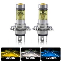 H7전조등 h4 h7 h1 h3 h11 h8 9005 led 안개등 변환 전구 하이 로우 빔 100w 6000k 자동 운전 헤드라이트 하이 로우 12v 24v, 5-6000k 콜드 화이트