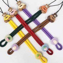 폰코디 스마일베어 스트랩 핸드메이드 DIY 볼륨버튼 사이에 끼우는 타입 전기종 폰스트랩 폰케이스 귀여운, 퍼플
