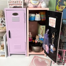 미니 철제 캐비닛 캐비넷 사물함 보석함 금고 화장품 정리함, 연보라