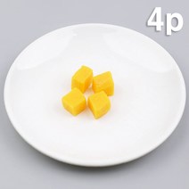 조각 큐브 망고 모형 2cm 4개 세트 인조망고 열대 과일모형 모조 과일 열매 장식 UR