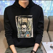 가바바 남성 빅사이즈 후드티 5XL까지 멋있는 남성 빈티지 그림 긴팔 티셔츠 G38683