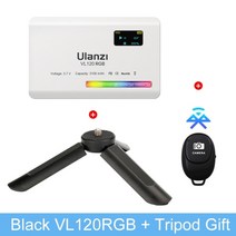 1인 방송 조명 라이트 조정 가능한 삼각대 ulanzi vl120 rgb 카메라 디퓨저 2500-9000k cri 95 3100mah led 비디오 패널 카메라 폰 사진, 협력사, 흰색 vl120 rgb