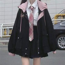 컬러 블록 야구 자켓 아메리칸 레트로 짧은 귀여운 소녀 카디건 스웨터 일본 스타일