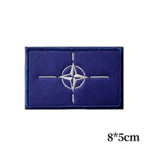 오탄 나토 플래그 패치 의류에 대한 수 놓은 후크 패치 군사 전술 자수 배지 완장 배낭 스티커, blue