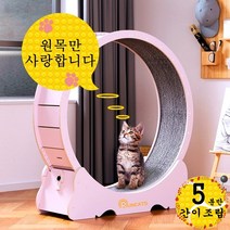 RUNCATS 무소음 간단 설치 캣휠 고양이캣휠, 간단 설치XL(113*36*120), 베이지핑크