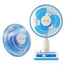 미니 레트로 선풍기 시즌2 안전망 무선 탁상용 책상용 캠핑용, 블루