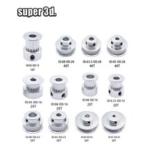 2GT/GT2 타이밍 풀리 16/20/30/40/60 톱니 보어 5/6.35/8mm 동기 바퀴 기어 폭 6mm 3D 프린터 Reprap CNC 부품, 07 30T  ID08  OD22