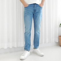로니제이 남자 4XL까지 빅사이즈 청바지 슬림 일자핏 히든밴딩 데님 팬츠