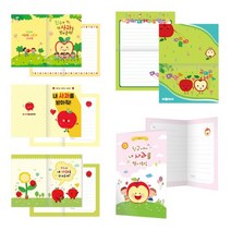 애플데이 카드 30매 10종 (중)10X15 사과편지 2단접지, 02