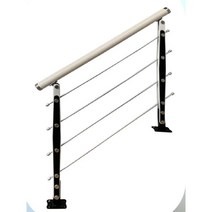 계단미끄럼방지 핸드레일 안전 바 펜스 난간대, 1m 흑백 (세로기둥1개+가로기둥1개), 30개
