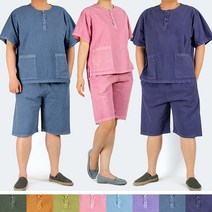 다흰 2113 여름-공용-반팔 반바지세트 생활한복 개량한복