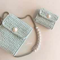 [몬지얀] 코튼하이클래스스퀘어백DIY 코바늘가방뜨기, 2.모던베이지, 골드