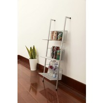 선반대 진열 수납 철제 인테리어 사다리형 잡화 화분 CD 다용도, 실버 3단