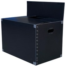 뉴프라테크 이사박스 4호(고급벨크로형)-5개묶음 [필라멘트 벨크로테이프 부착 박스] 포장 택배 수납 플라스틱, 검정