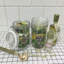 굿즈팡팡 다용도 밀폐 투명 유리병 샐러드 보틀, 750ml(냉동), 1개