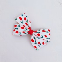 베베까꿍 유아 아동 여아 어린이 초등학생 튤립 리본 헤어핀