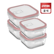 코랠 파이렉스 이지벤트 정사각 밀폐용기 2종 2세트, 단품