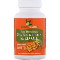 SeaBuckWonders 씨벅원더스 산자나무 씨 오일 리놀렌산 Sea Buckthorn Seed Oil 500mg 60소프트젤