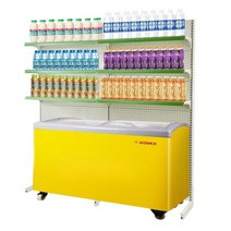 냉동고 진열대 편의점진열대 슈퍼마켓 랙 간식 선반, 화이트(120x37x188)-2층메인프레임