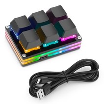 매크로 키보드 단축키 키패드 게임 키패드 키 프로그래밍 미니 스위치 디자인 영상편집, RGB 6키, 빨간 스위치
