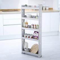 5단 이동식 트롤리 틈새선반 13cm트롤리선반이동선반무빙선반틈새수납수납선반틈새수납장, 단품