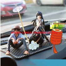 자동차 관상 소품 일본 만화 캐릭터 차량용 피규어 장식품 원피스 애니메이션, 블루 루피+소녀+불독