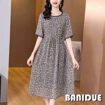 [바니드] 중년여성 화려한 미시옷 호피 원피스 드레스 0840