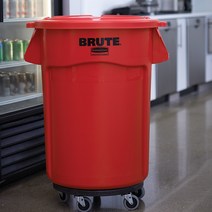 러버메이드 브루트 컨테이너 121L돌리세트 (통+뚜껑+바퀴) 대형쓰레기통 업소용쓰레기통 분리수거 대형휴지통 식품공장 병원 공사현장 커피공장 대형마트 음식물처리, 파랑