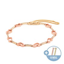 [비앤비골드]14K 데일리 미니 스틱 하트 큐빅 팔찌 NAB10837